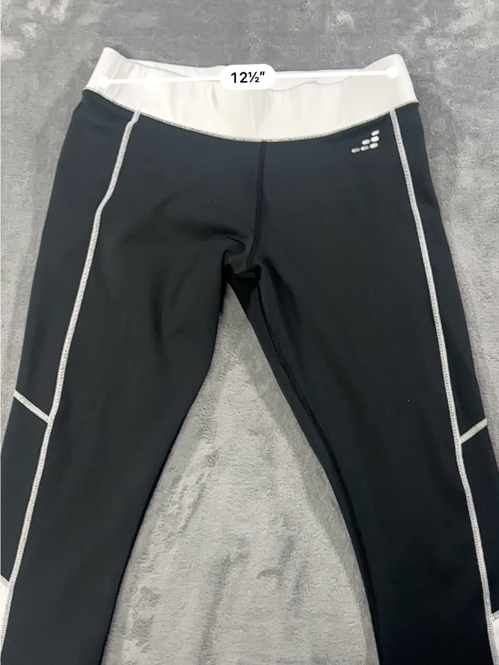 bcg Black Leggings with White Waistband